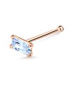 Rectangular Stone Silver Bone Nose Stud NSKD-163